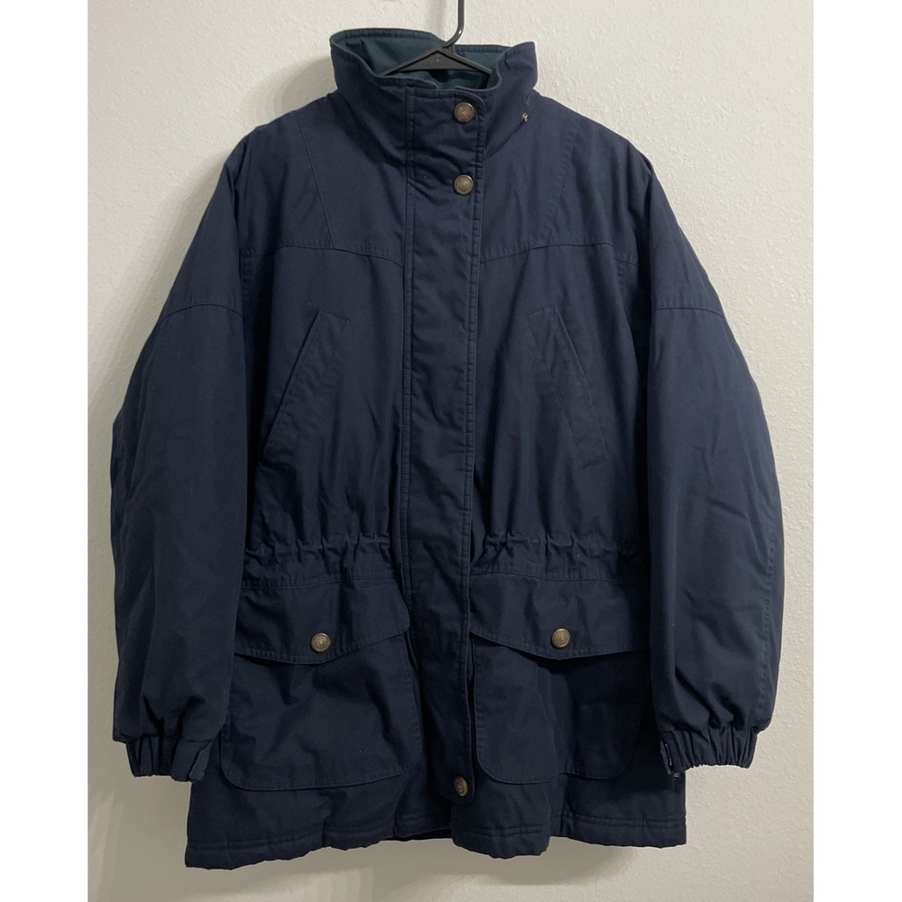 Vtg 90s Pacific Trail Mens Large Blue Teal Plaid Lined Anorak Jacket--No Hood